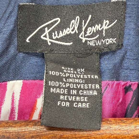 Russel Kemp size 2X Women’s Blue 3/4 Sleeve Button Up Blazer Jacket - Picture 5 of 8